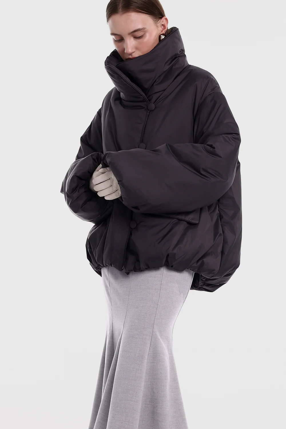 Куртка з високим коміром YUKI кольору тауп