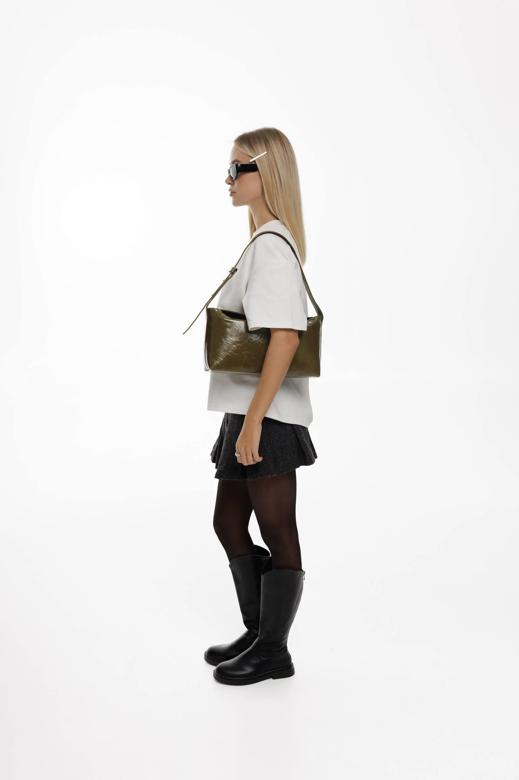 Сумка Grace оливкова шкіряна