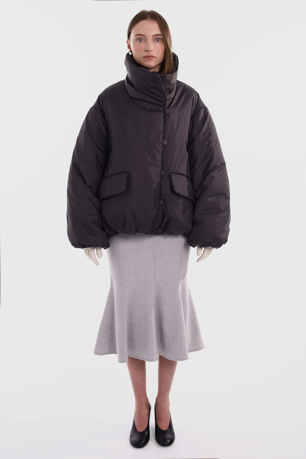 Куртка з високим коміром YUKI кольору тауп