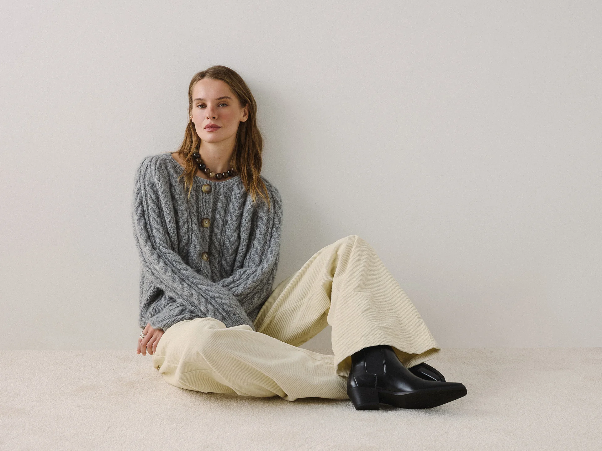 Вельветові штани Journey молочні