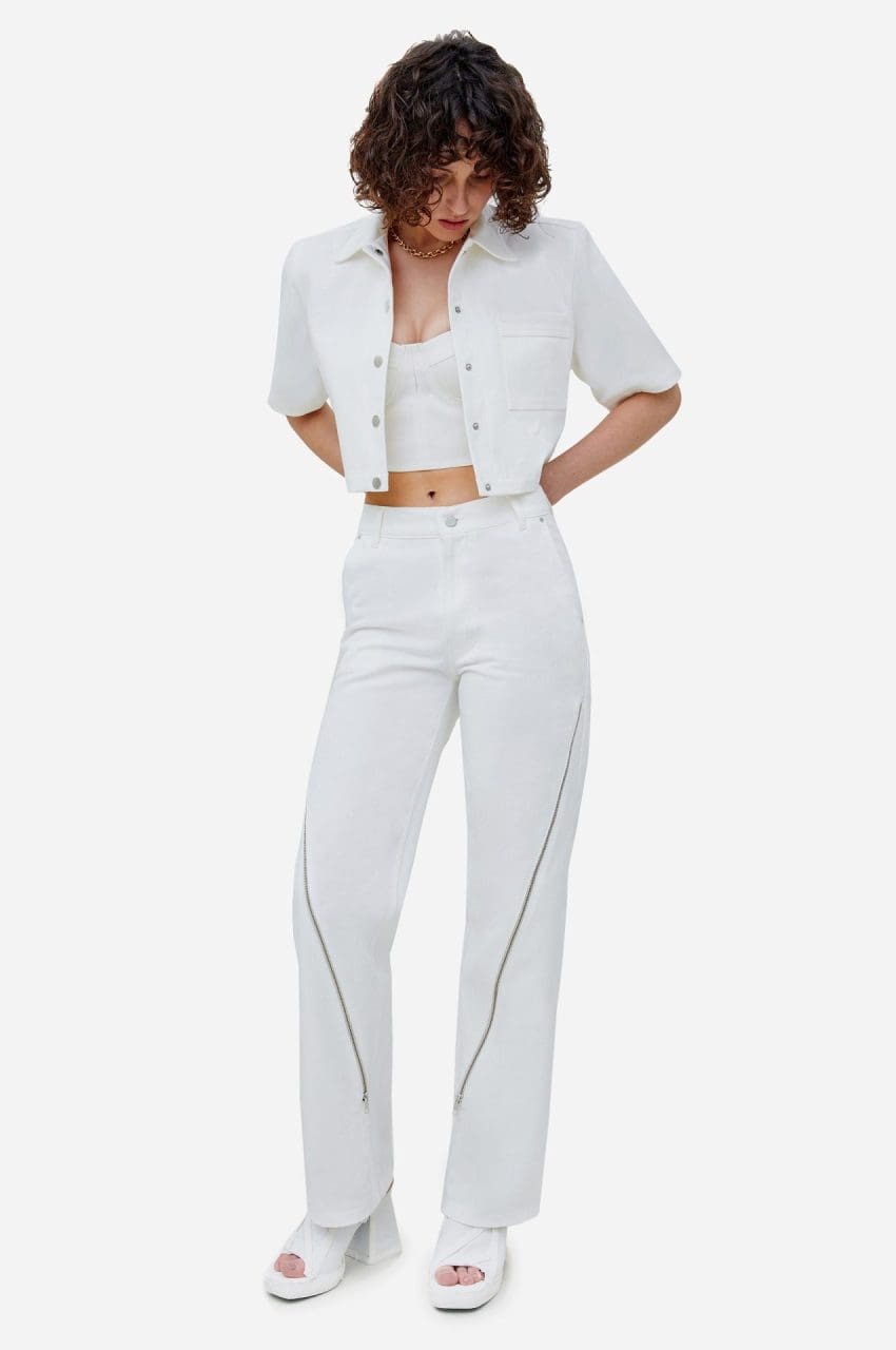 Zip Jeans in White