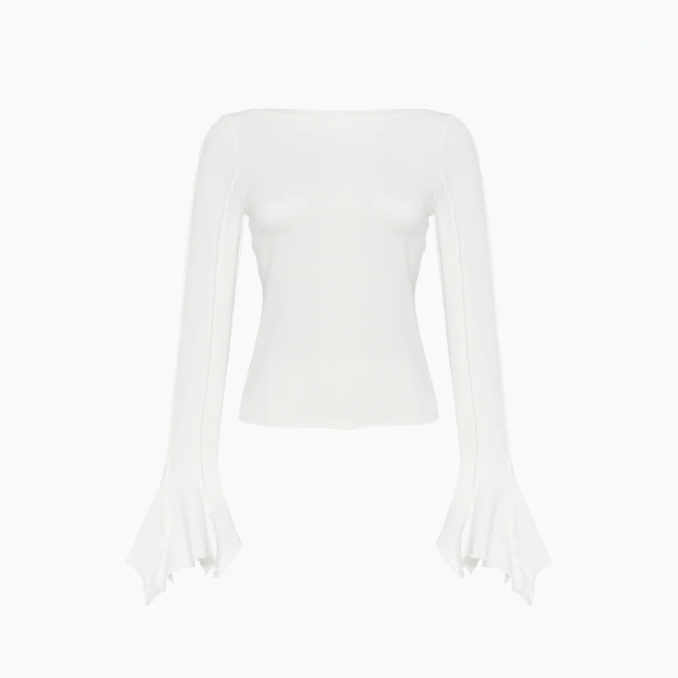 Лонгслів драпований білий