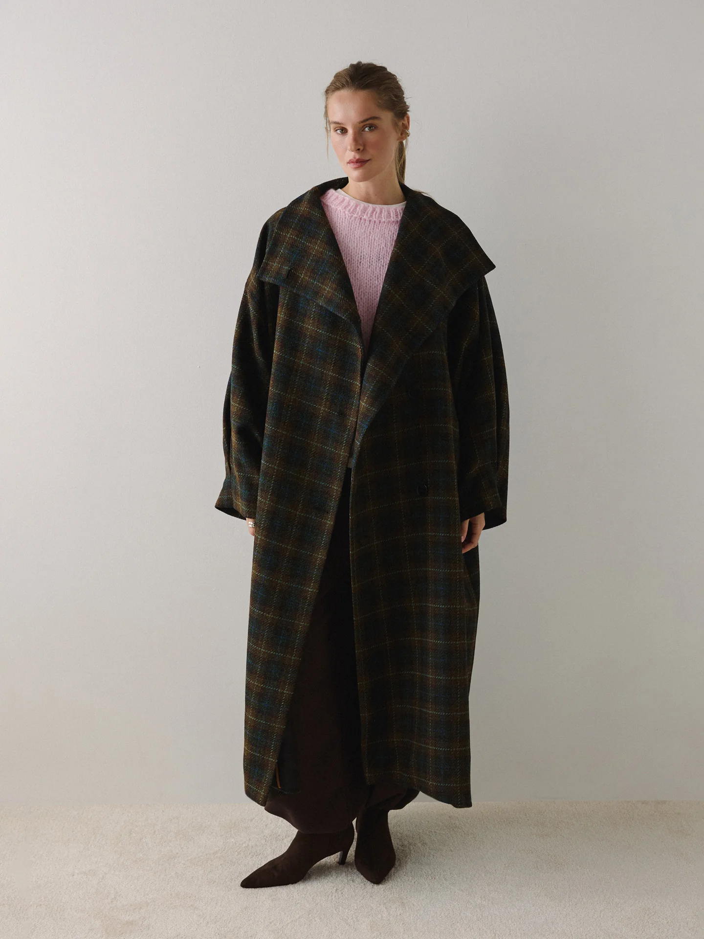 Пальто в клітинку Journey коричневе