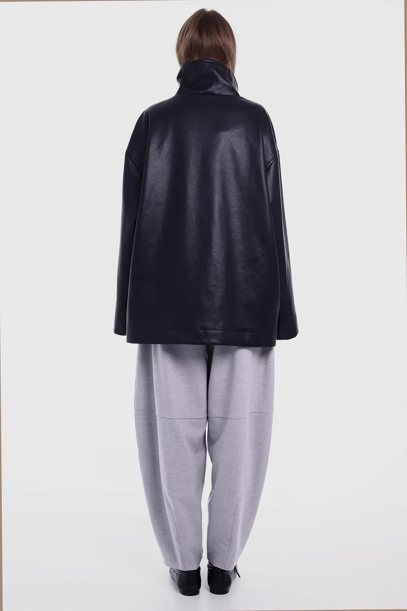 Шкіряна куртка CAROLINE чорна