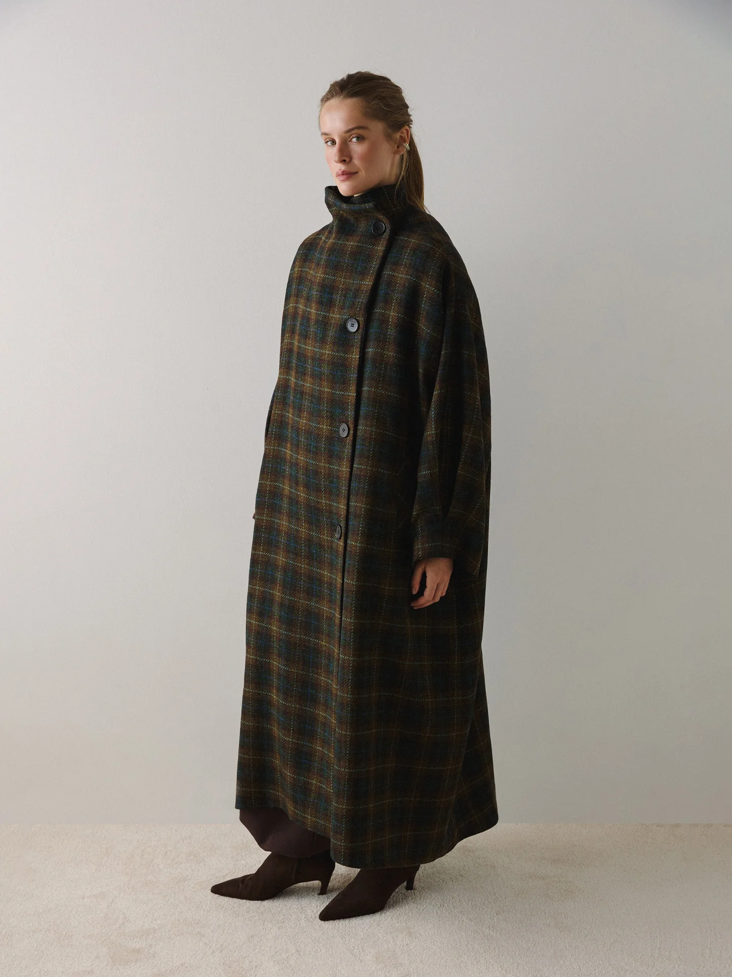 Пальто в клітинку Journey коричневе