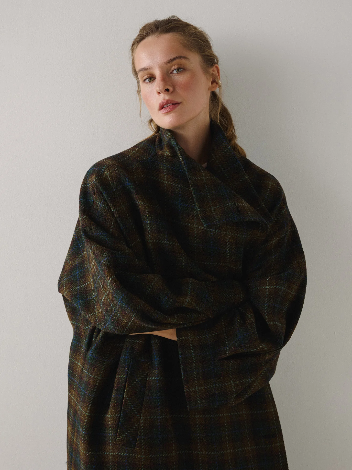 Пальто в клітинку Journey коричневе