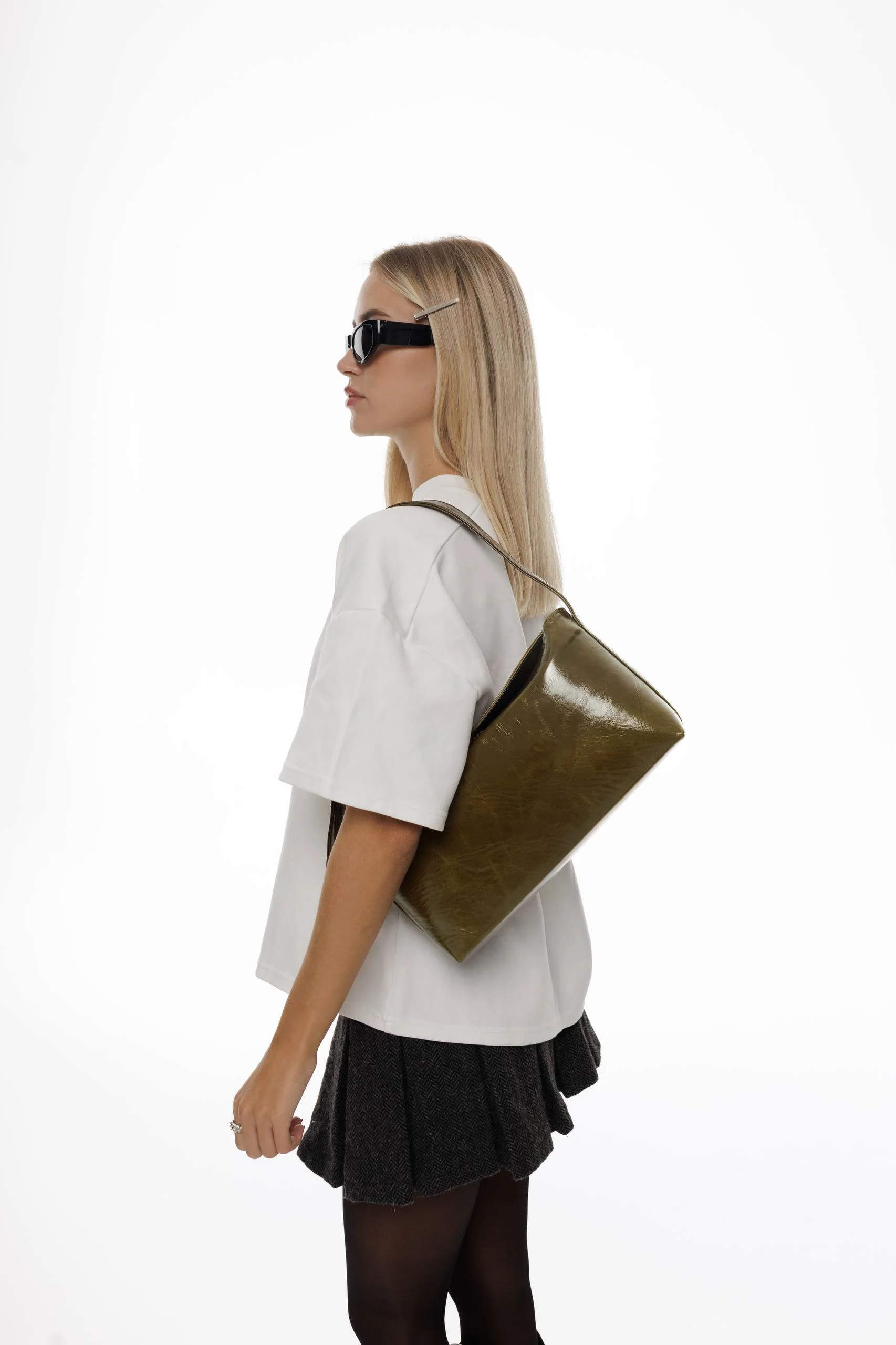 Сумка Grace оливкова шкіряна