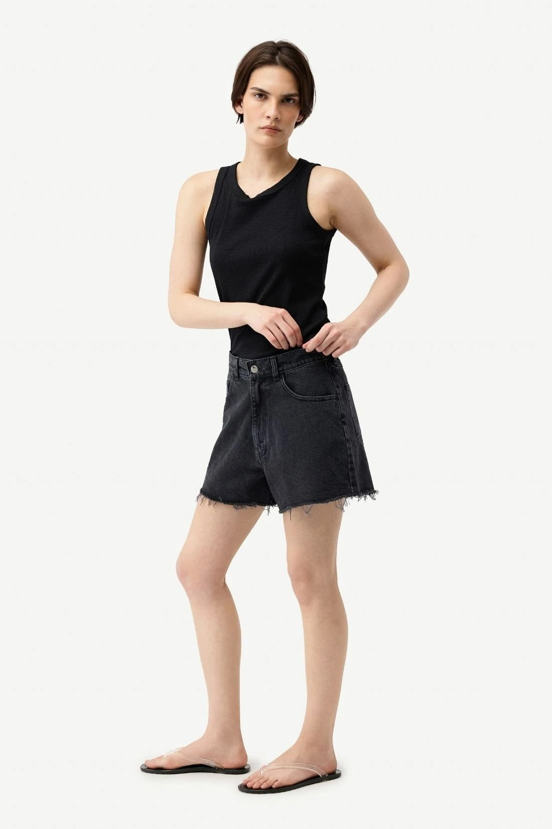 Шорти джинсові жіночі Cropped Grey