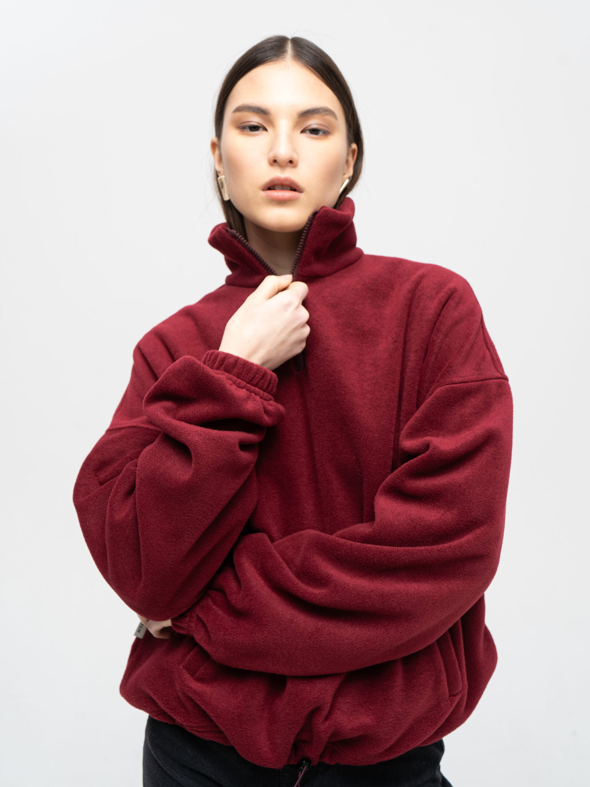 Флісова кофта – бордова