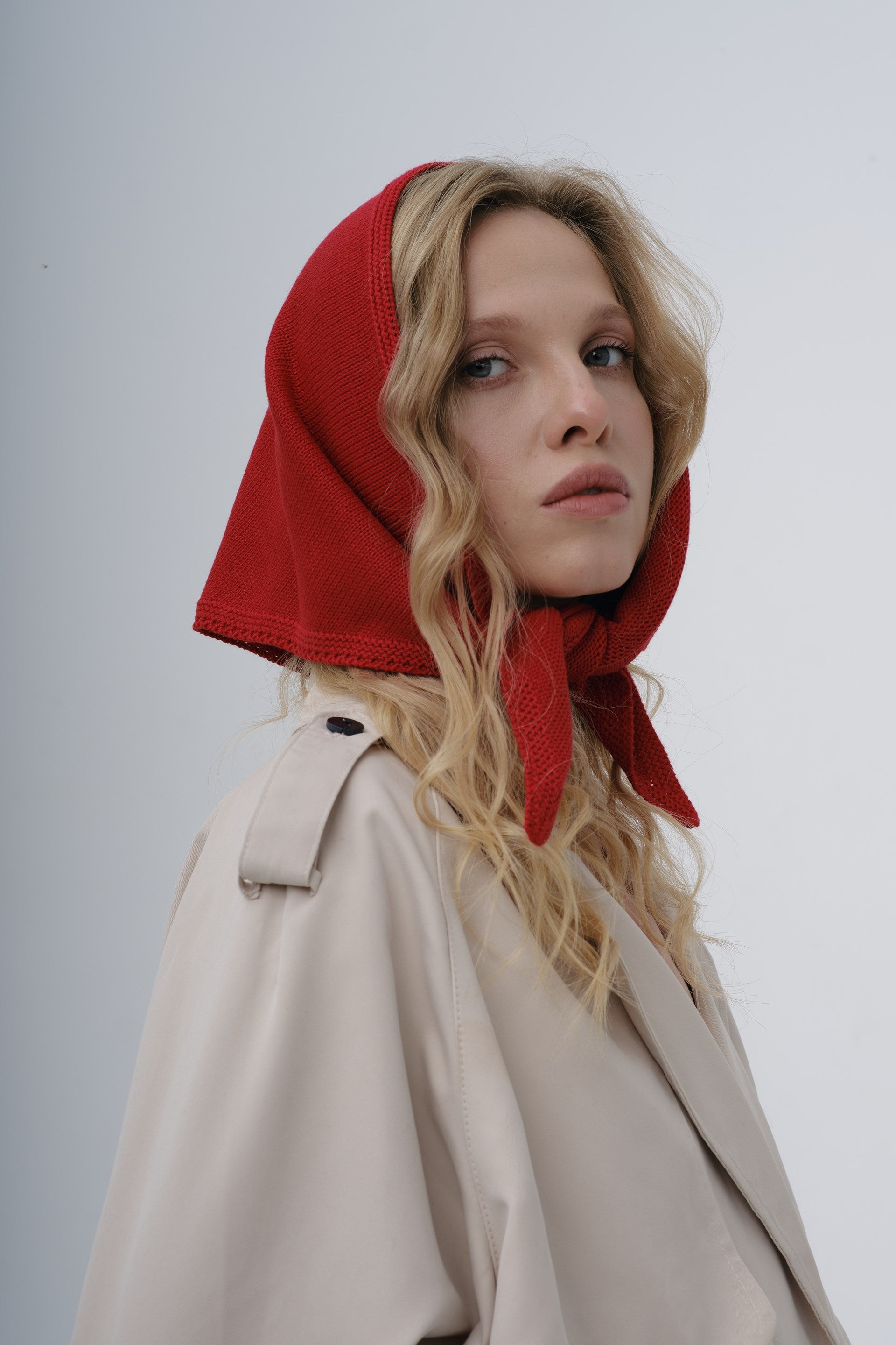 Хустка бавовняна червона