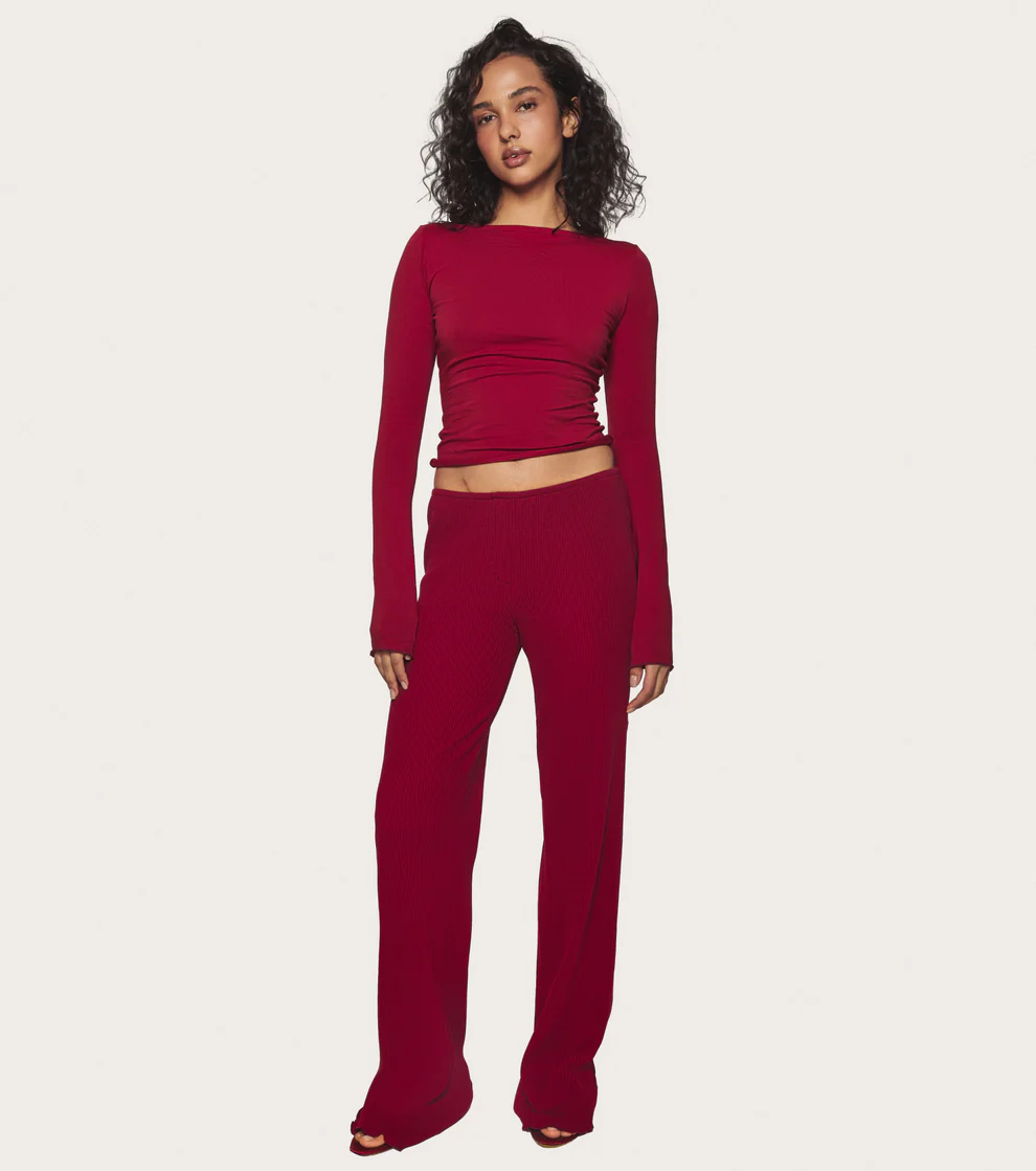 Штани піжамні бордові