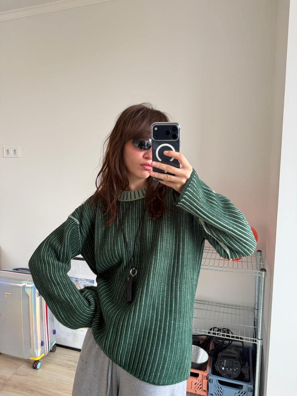 Двосторонній светр зелений — HUMENYUK