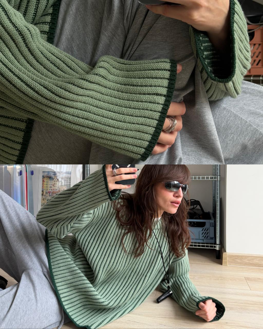 Двосторонній светр зелений — HUMENYUK