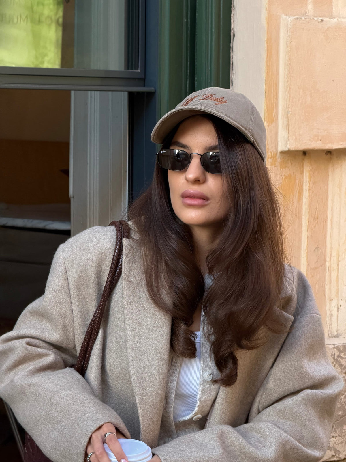 Сіро-бежева джинсова кепка Off Duty
