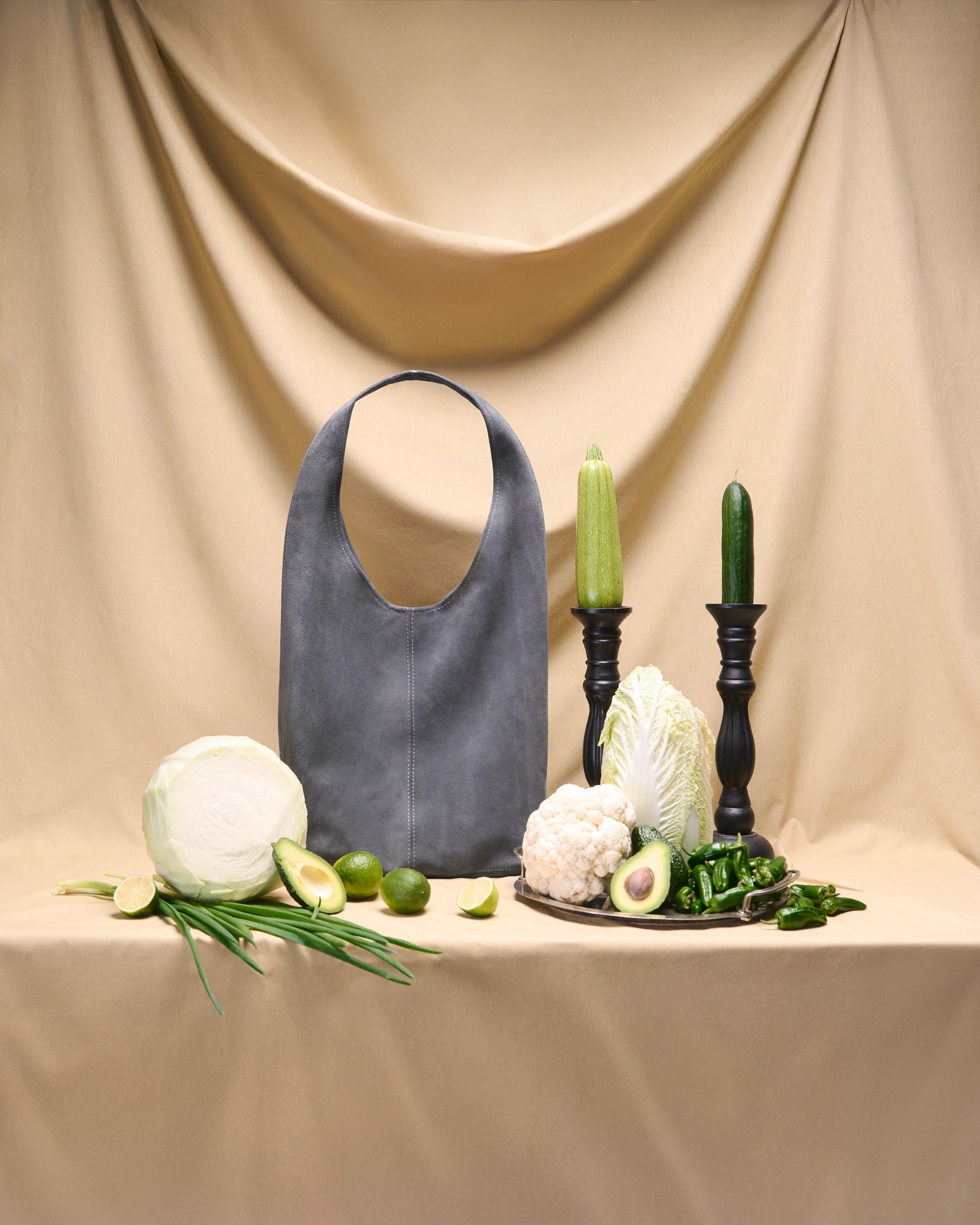 Замшева сумка OLIMPIA – сіра