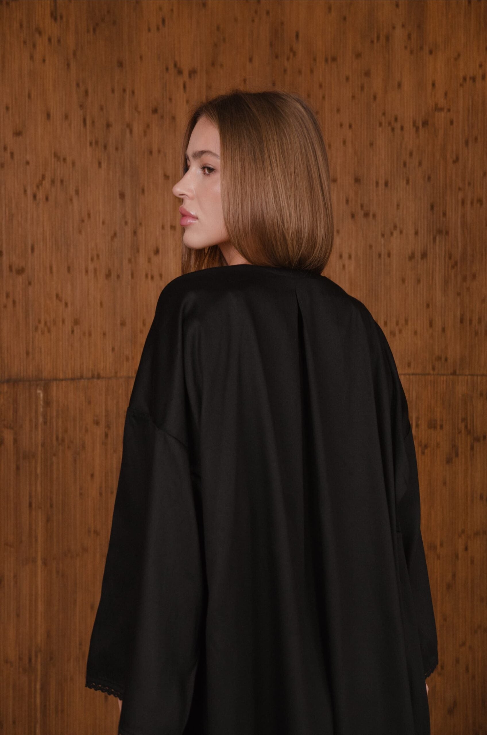 Домашній костюм чорний – шорти, топ, короткий кардиган