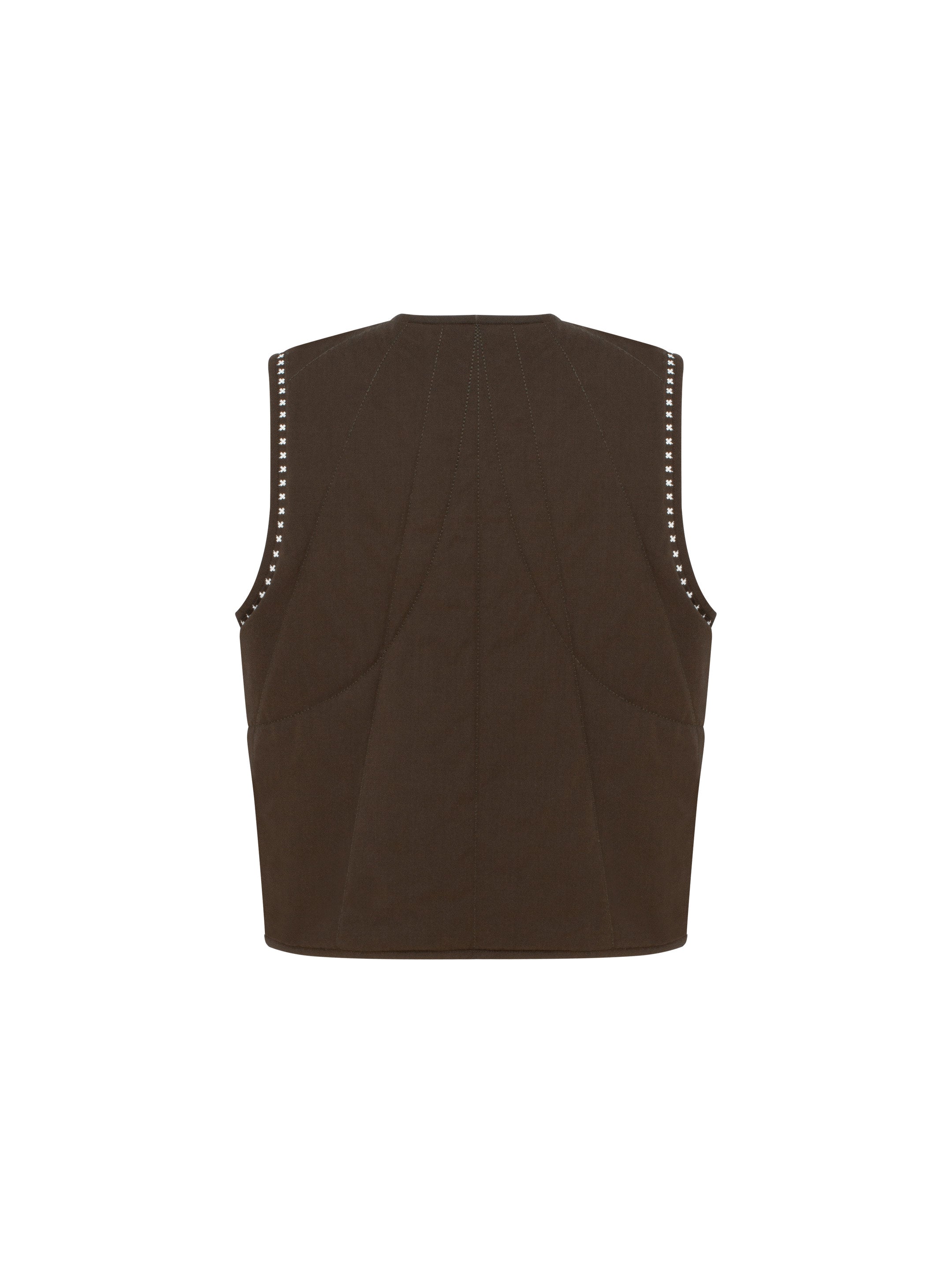 Темно-коричневий вишитий жилет Крильце
