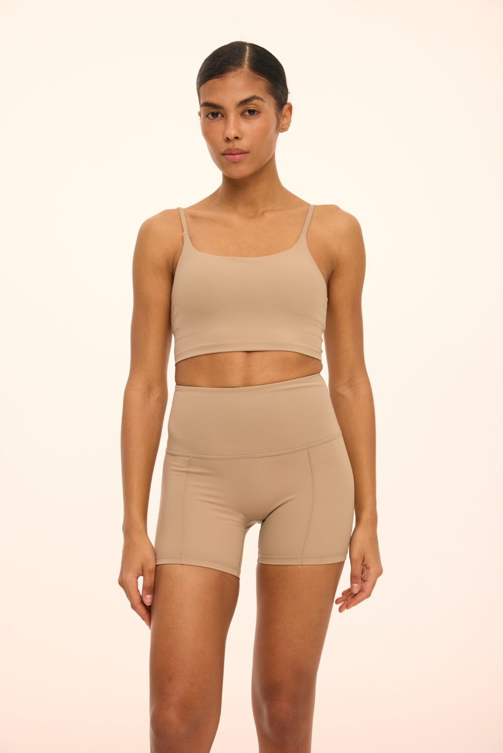 Шорти спортивні Chloe бежево-сірі