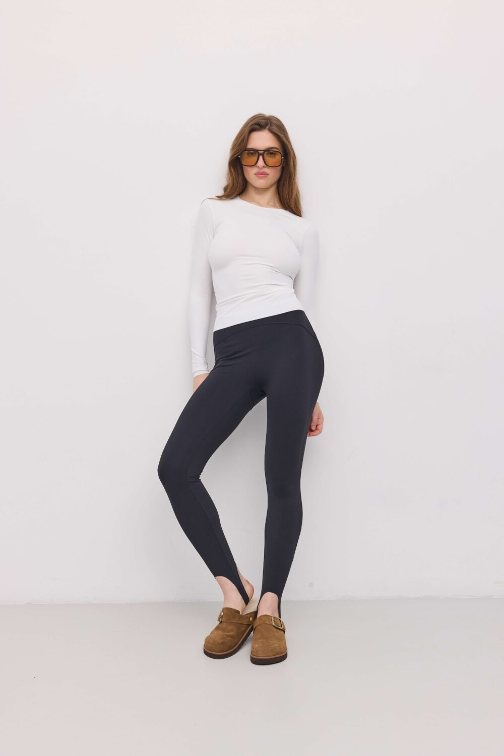 Утеплені легінси зі штрипками Naomi чорні