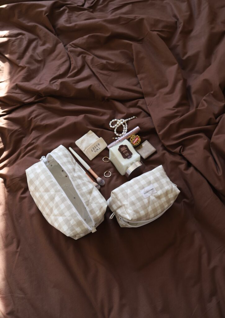 Косметичка beige в бежеву клітинку