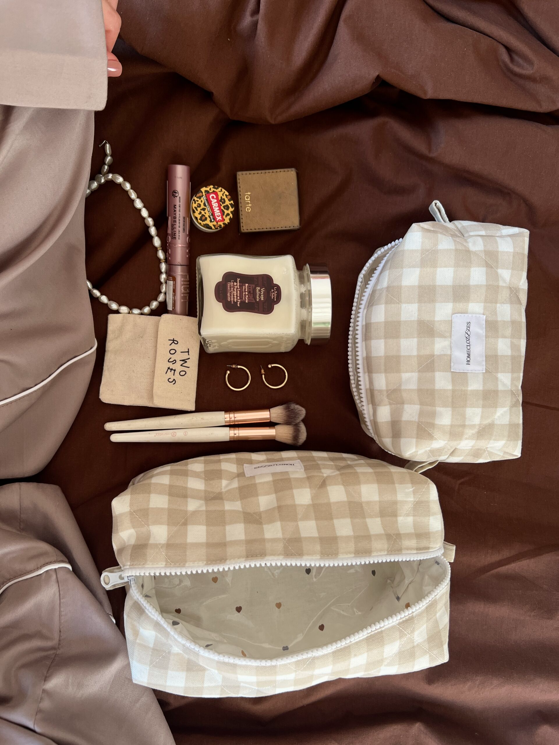Косметичка beige в бежеву клітинку