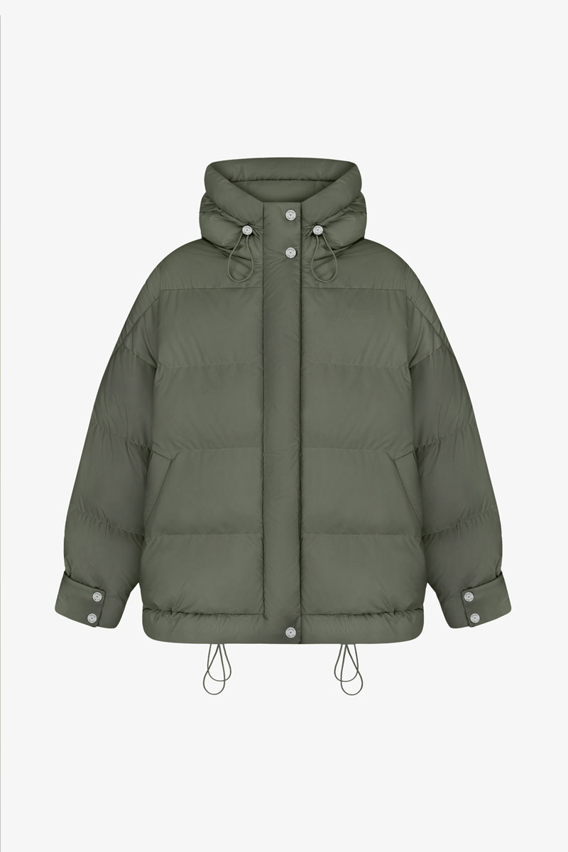 Подовжений пуховик оверсайз Icon хакі