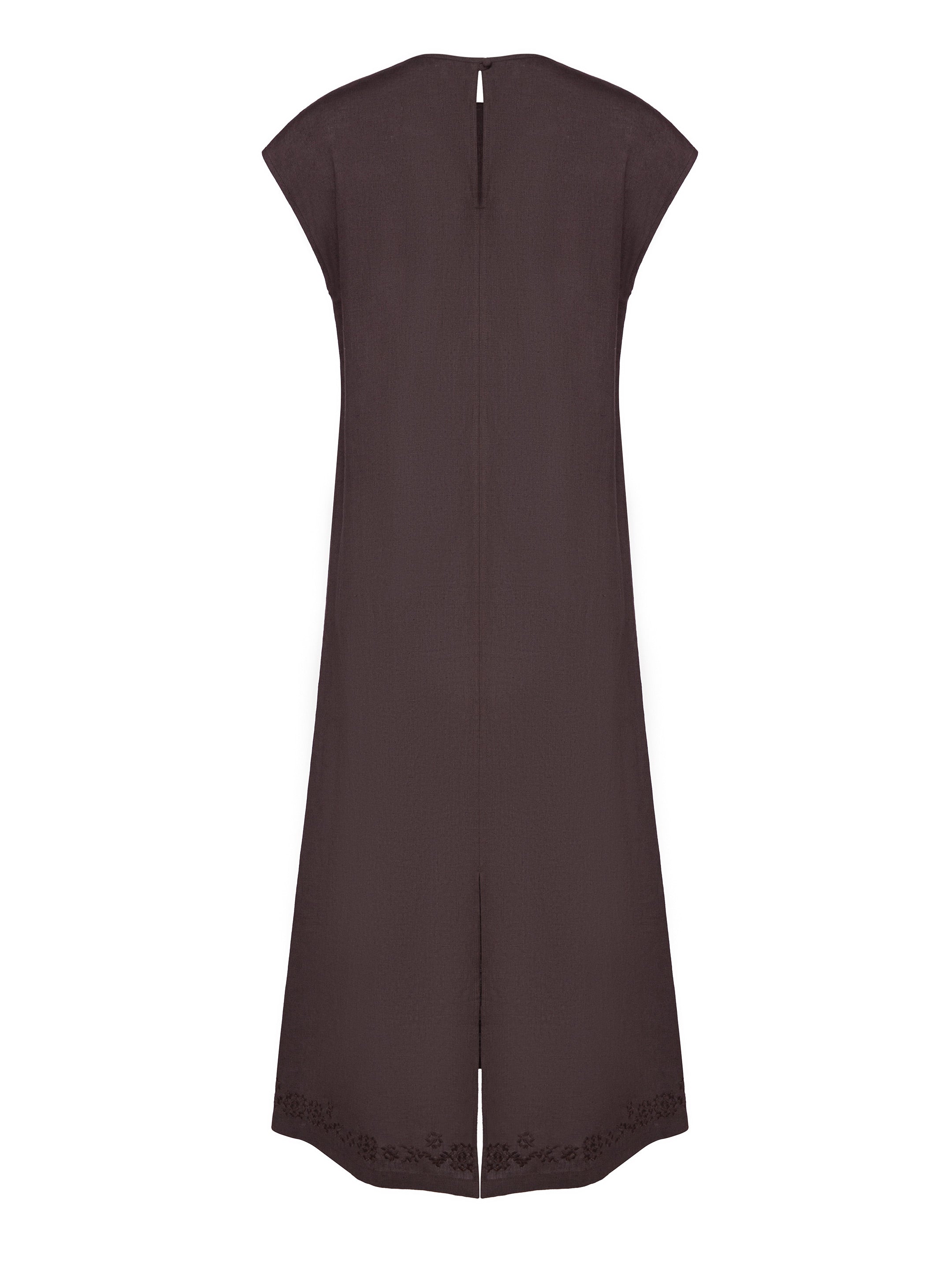 Темно-коричнева вишита сукня "Невіт"