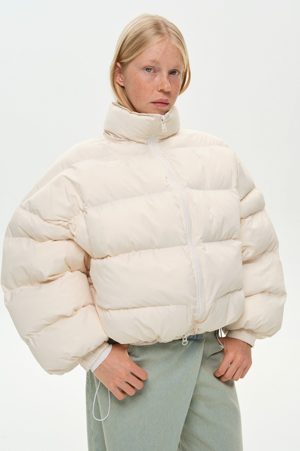 Пуховик «Fluff» mini айворі