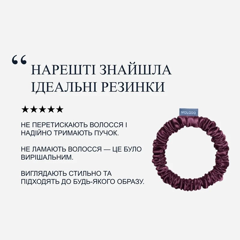 Шовкова резинка міні сливовий