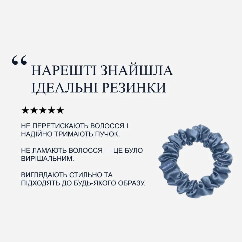 Шовкова резинка міді блакитний