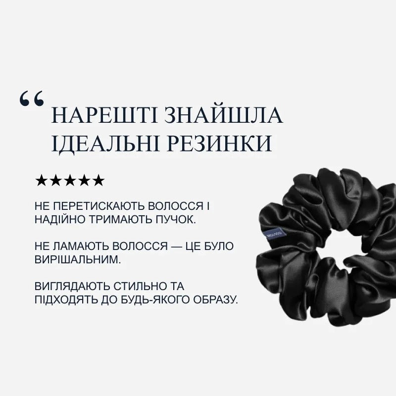 Шовкова резинка максі чорний
