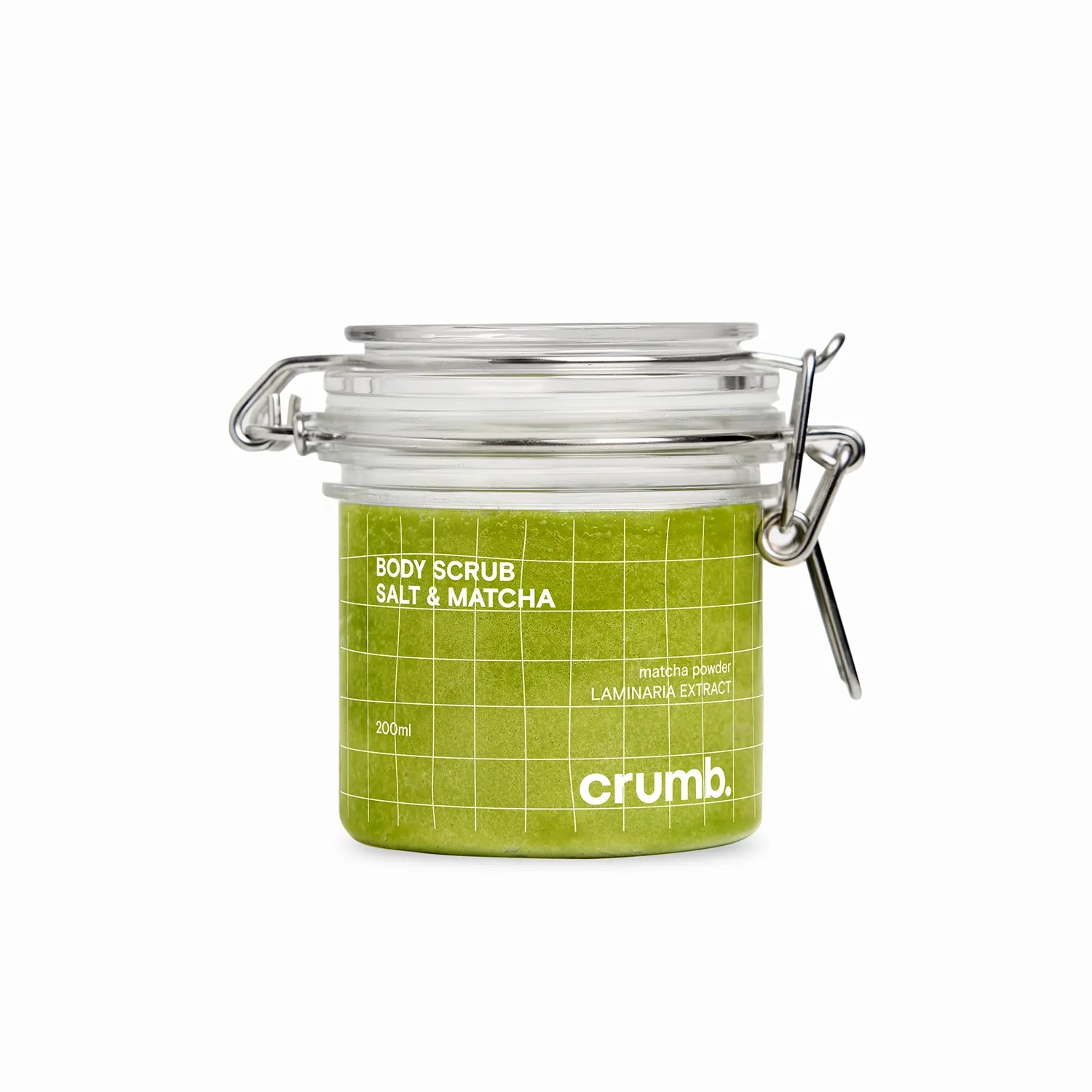 Сольовий скраб для тіла з пудрою MATCHA та екстрактом ламінарії 200 ml – Crumb
