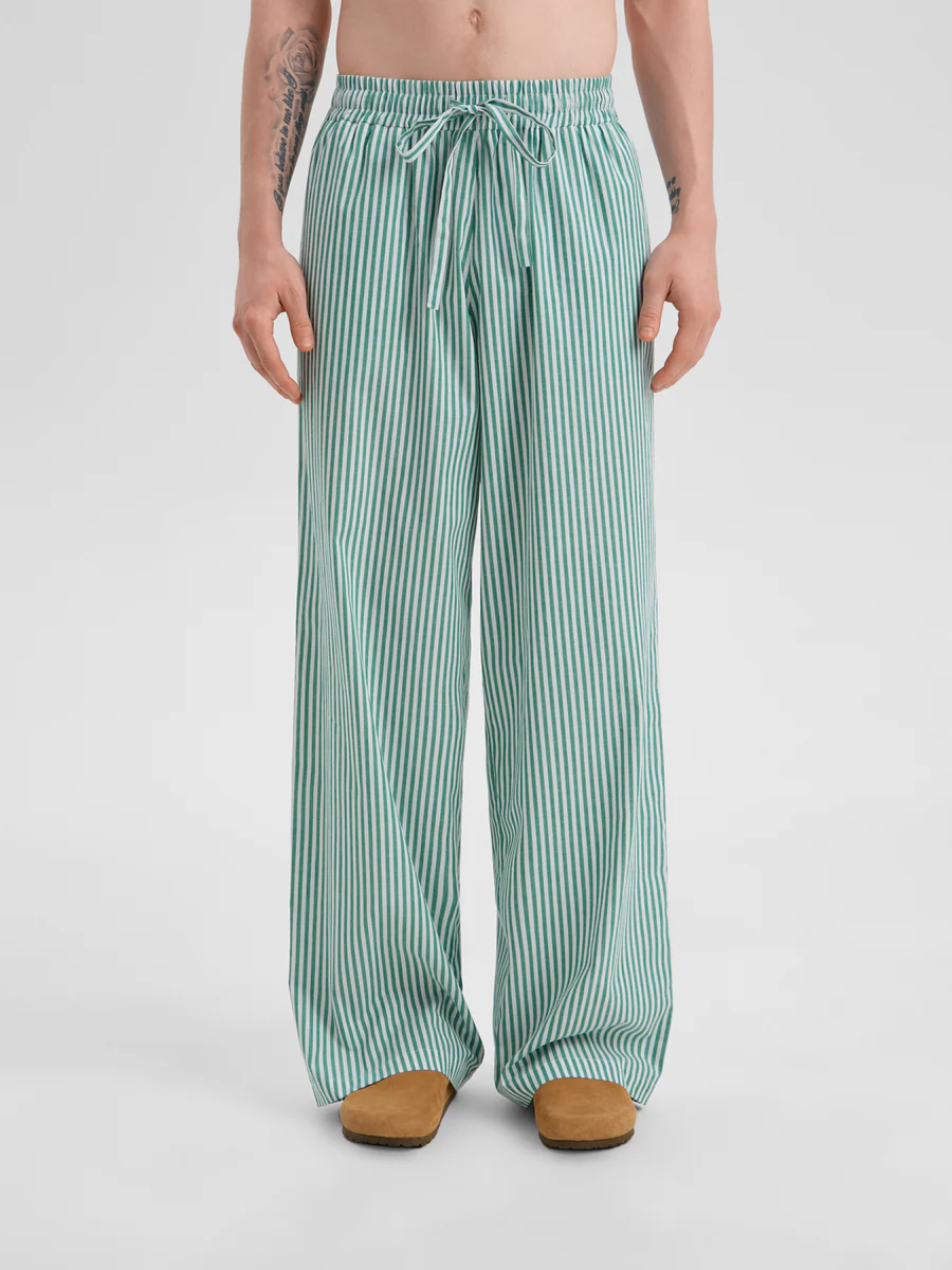 Піжамні штани в зелену смужку