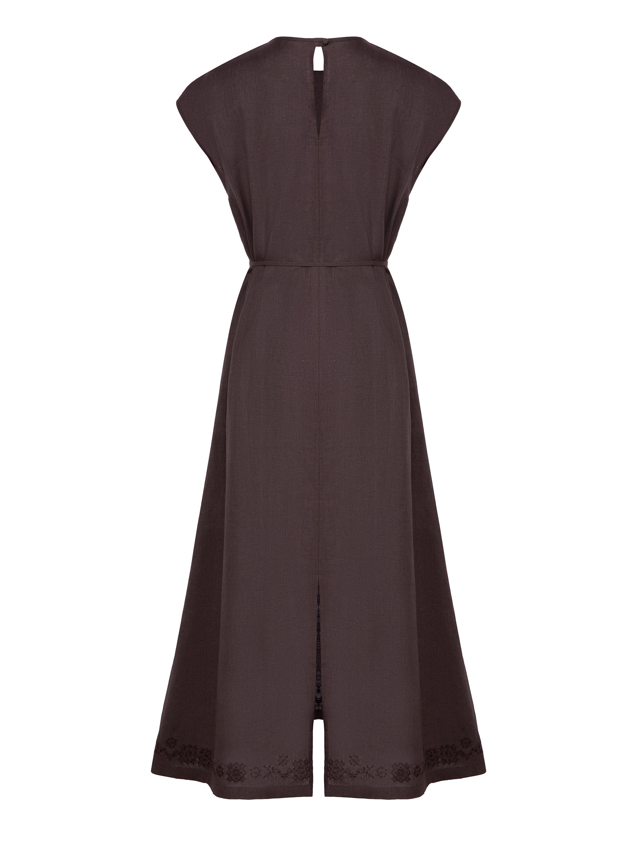 Темно-коричнева вишита сукня "Невіт"