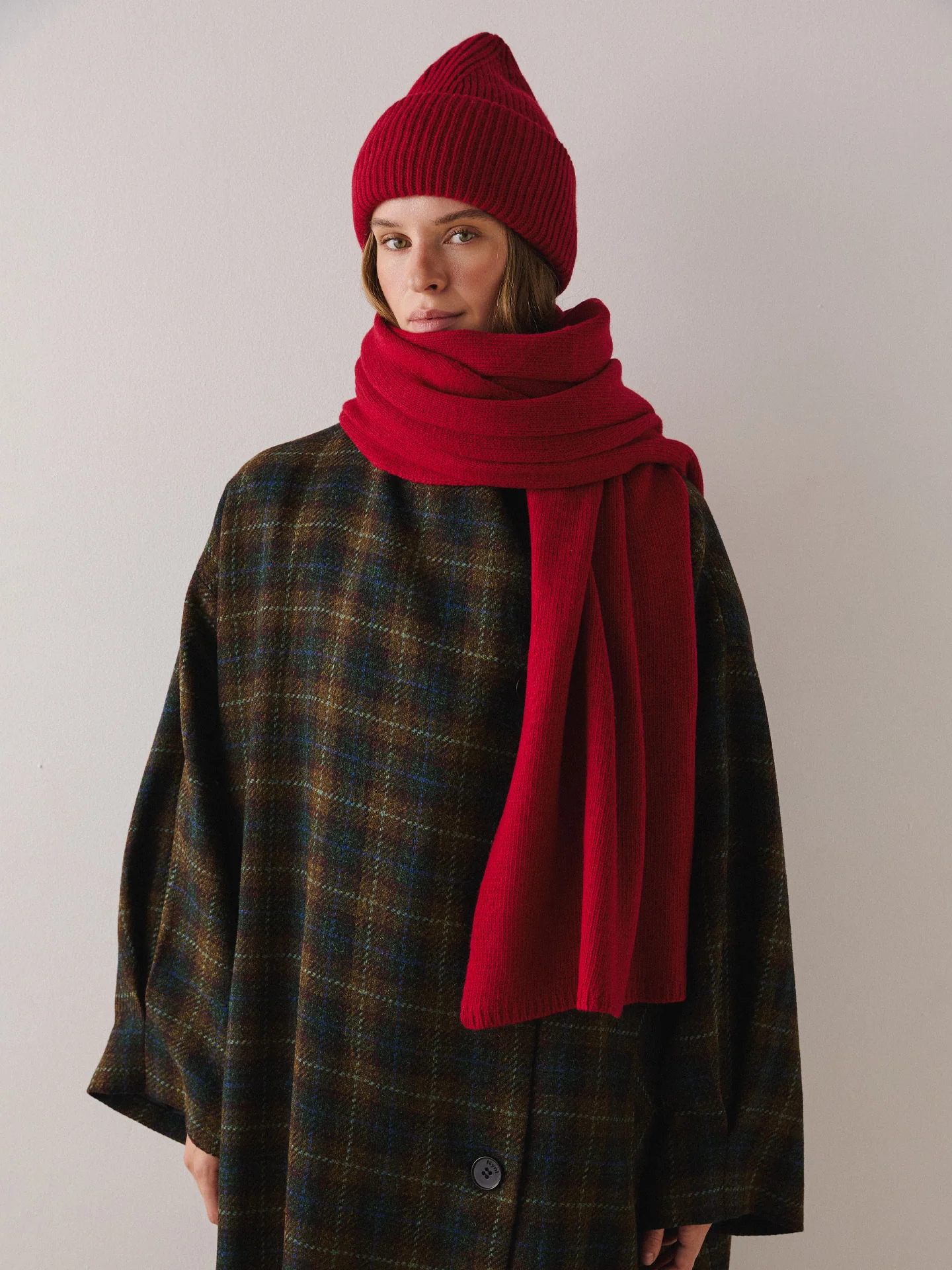 Шарф Basic з кашеміром червоний