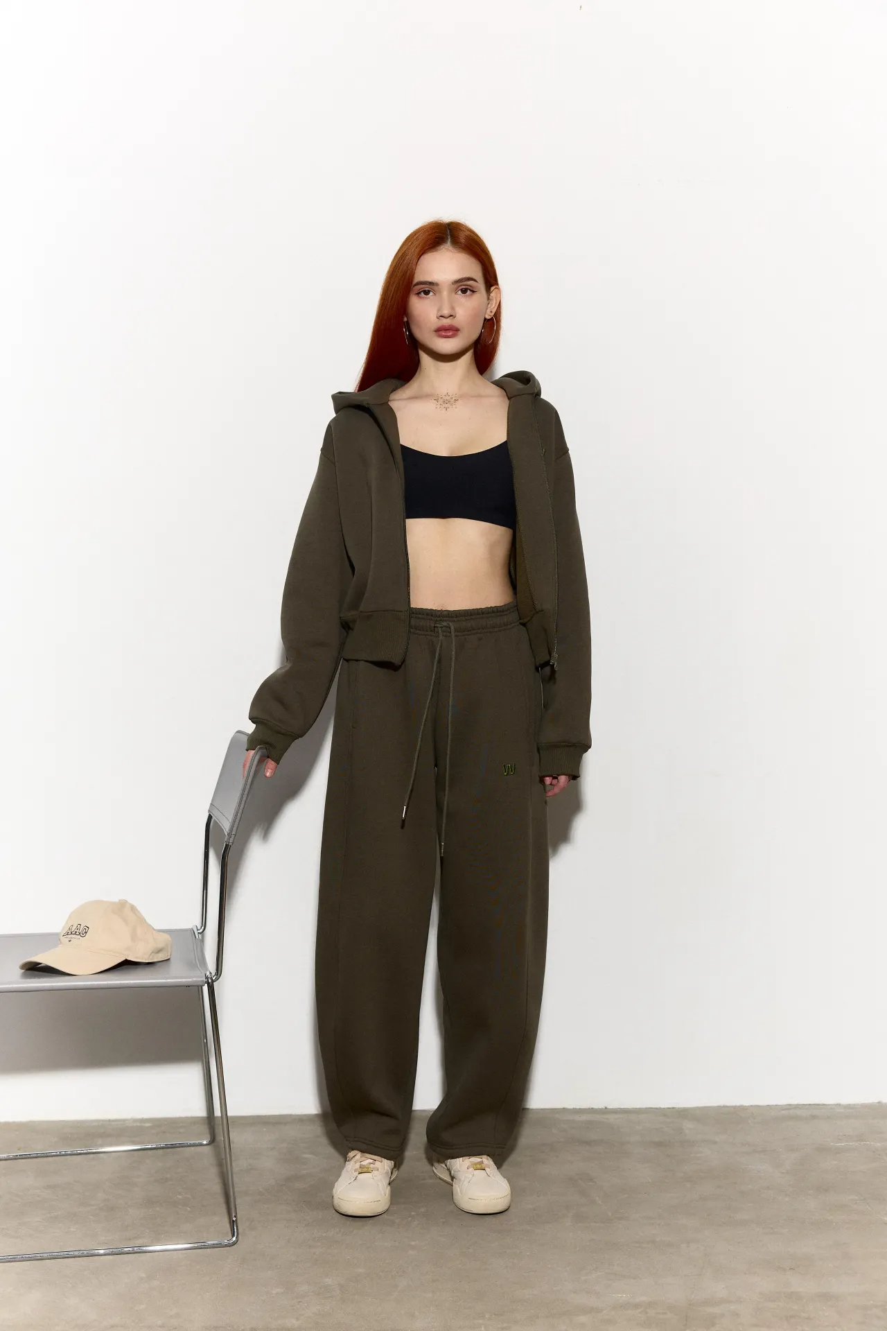 Зіп-худі з утепленням хакі