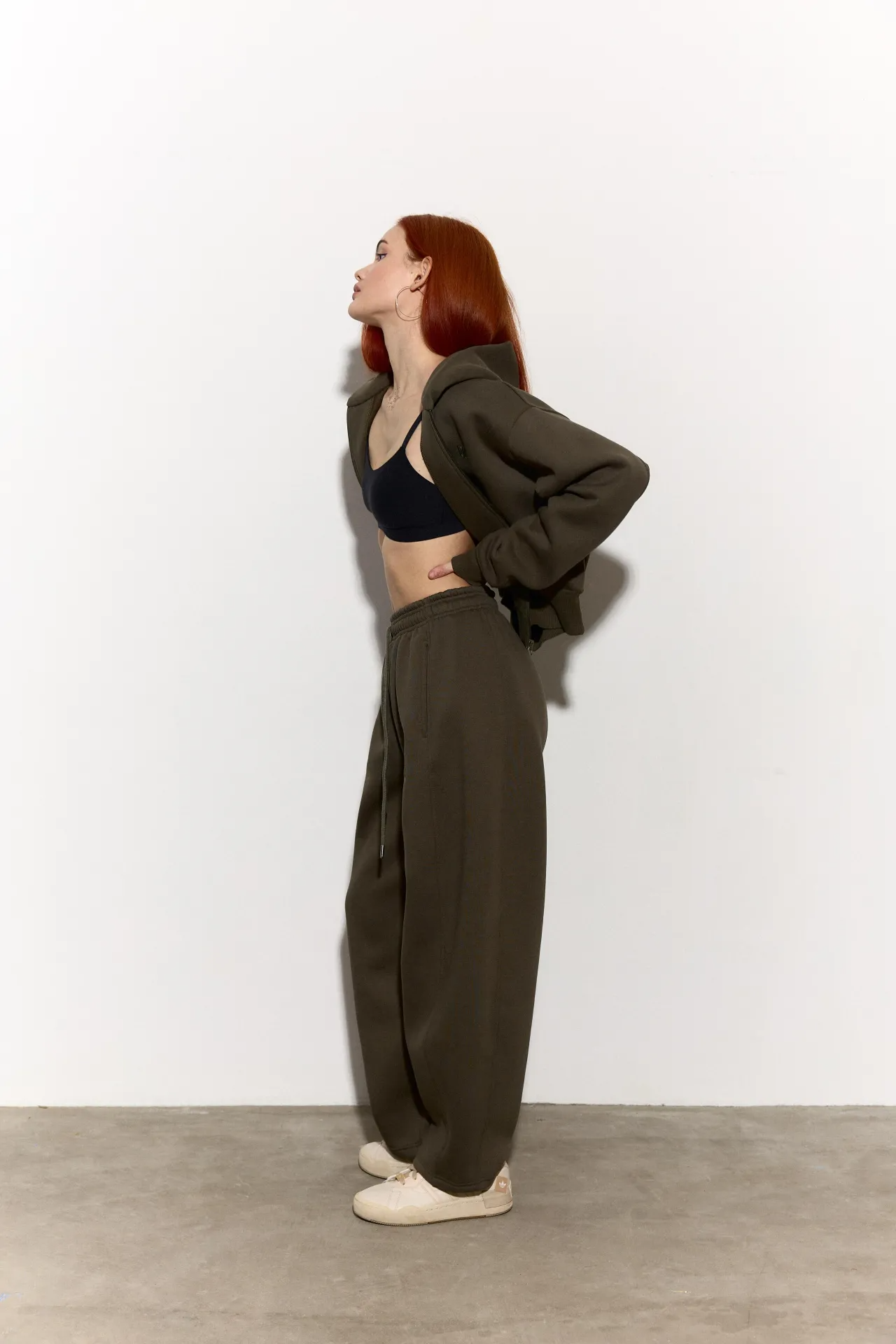 Брюки-банани з утепленням хакі