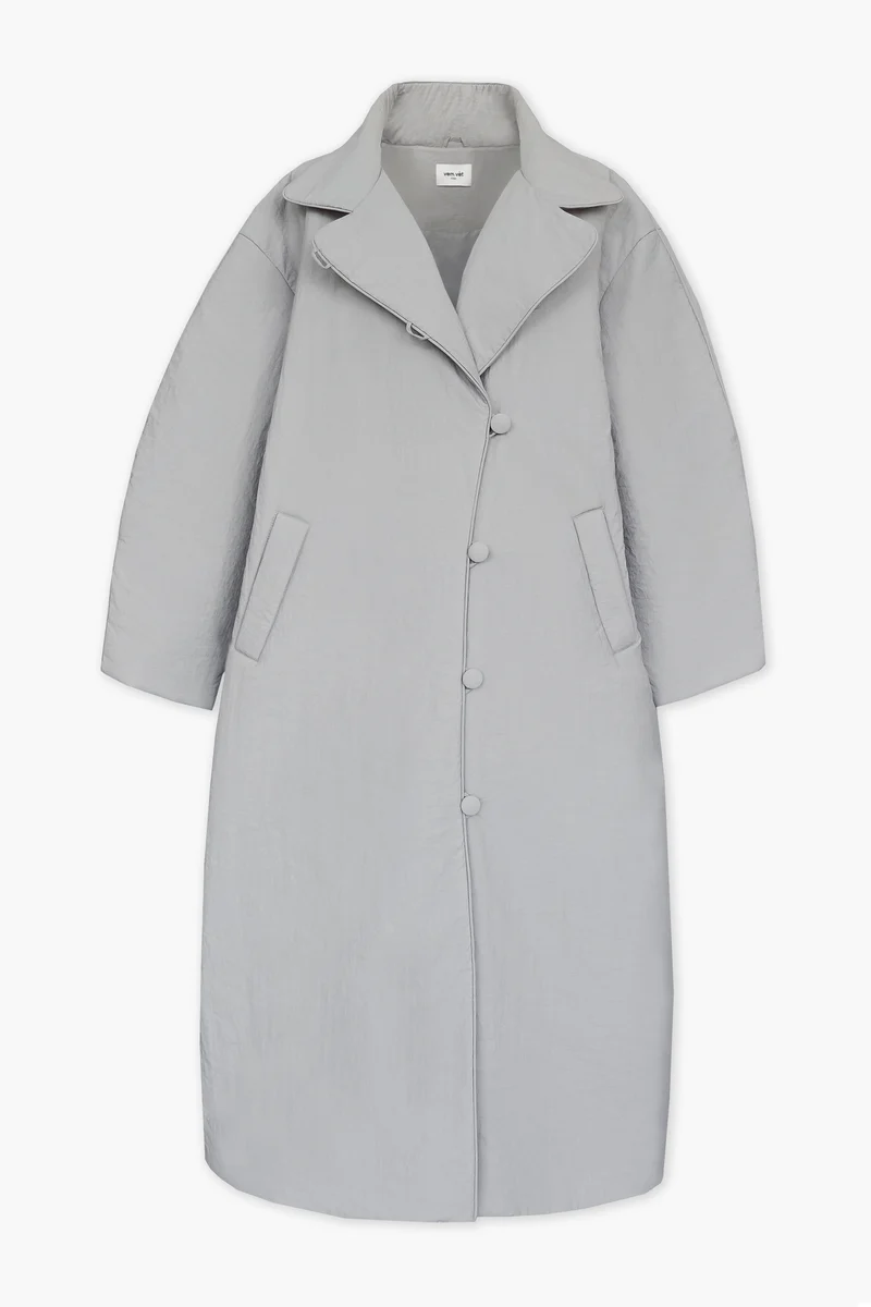 Двобортне пальто максі з утепленням OSAKA сіре