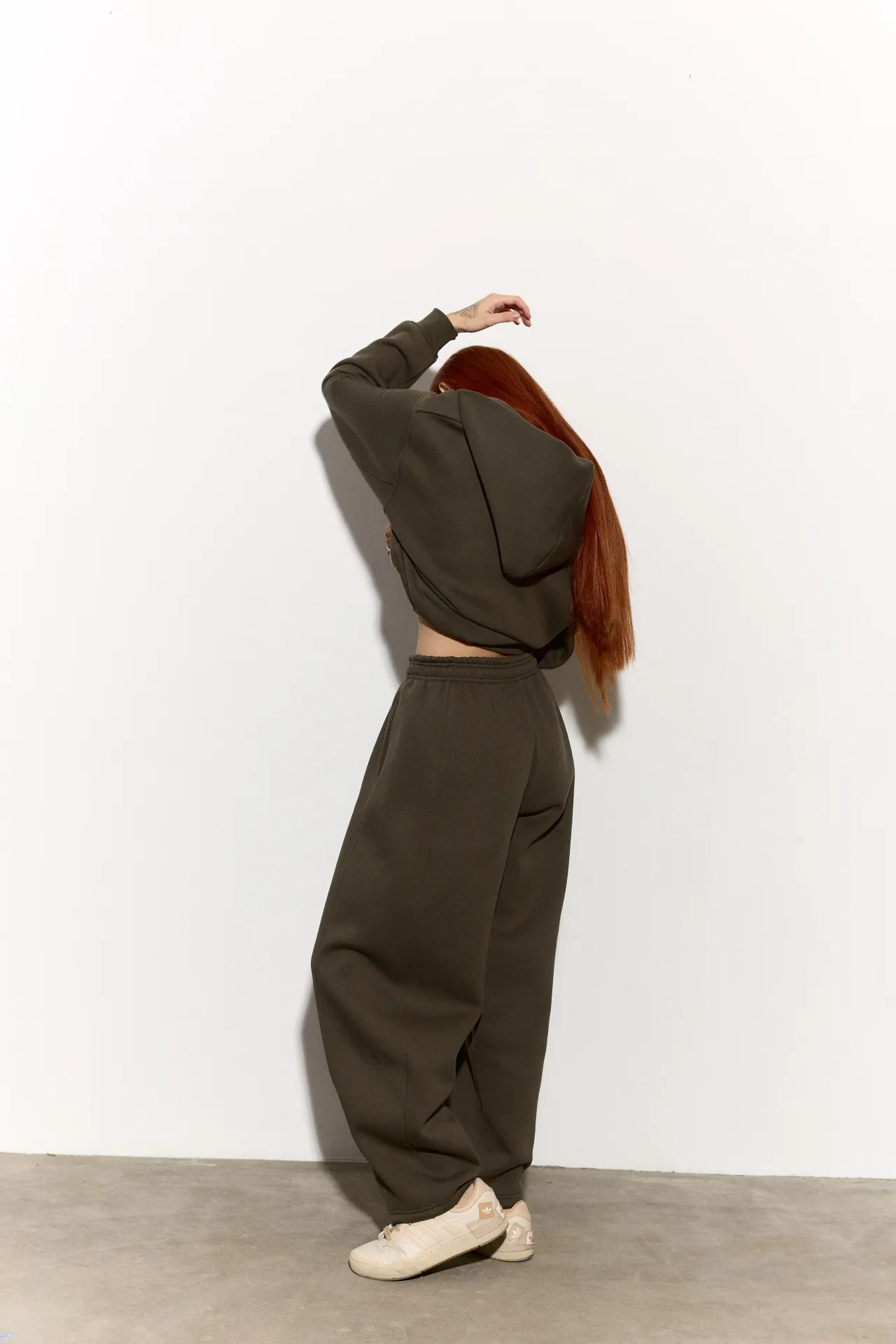 Брюки-банани з утепленням хакі