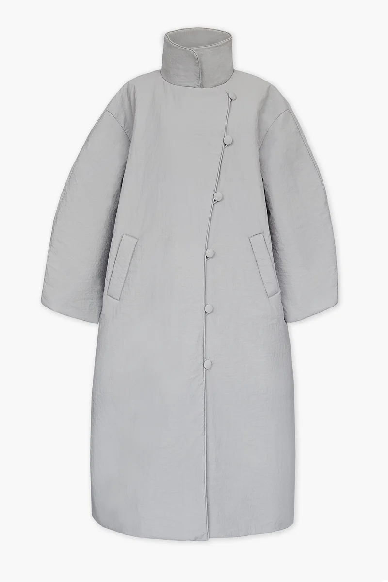 Двобортне пальто максі з утепленням OSAKA сіре