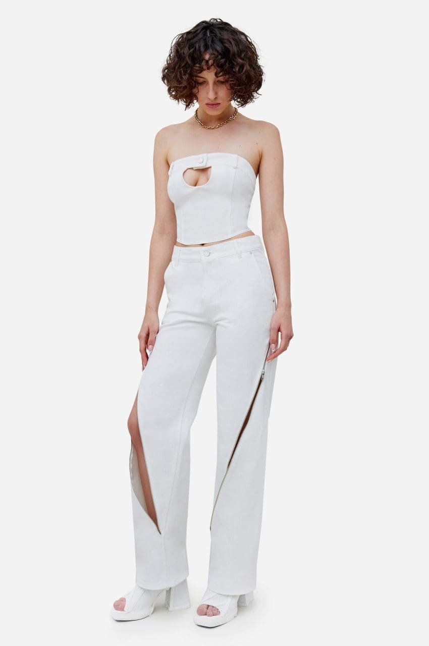 Zip Jeans in White