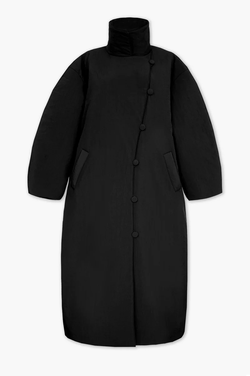 Двобортне пальто максі з утепленням OSAKA чорне