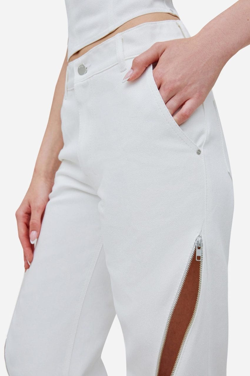 Zip Jeans in White