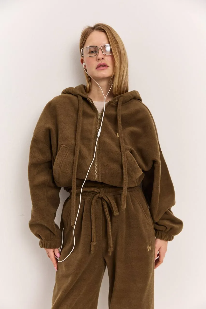 Зіп з поларфлісу хакі