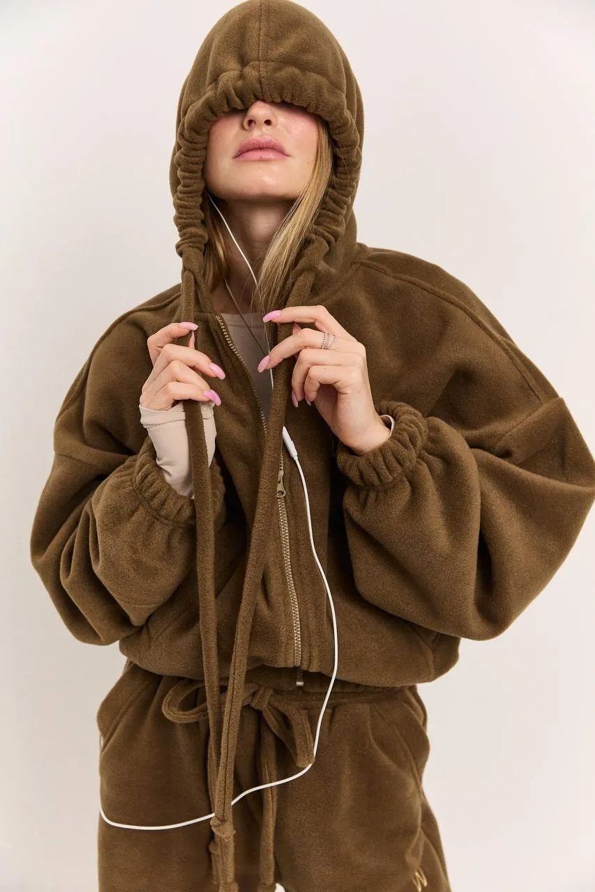 Зіп з поларфлісу хакі