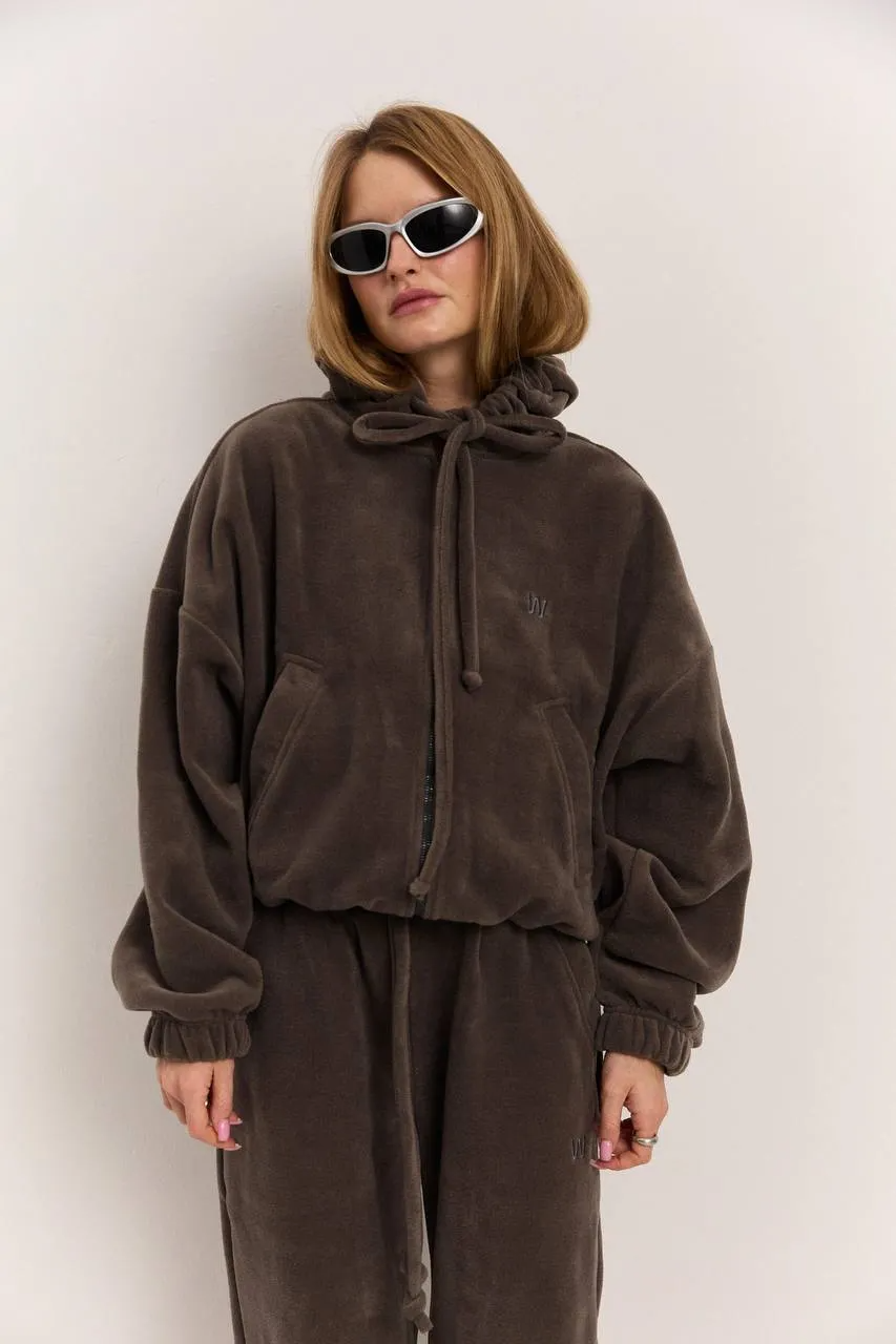 Зіп з поларфлісу сірий