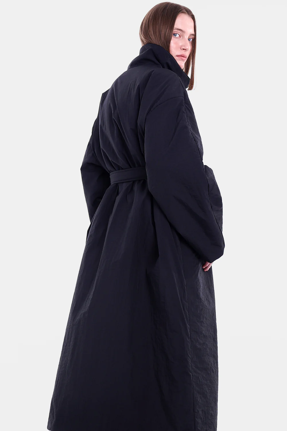 Двобортне пальто максі з утепленням OSAKA чорне