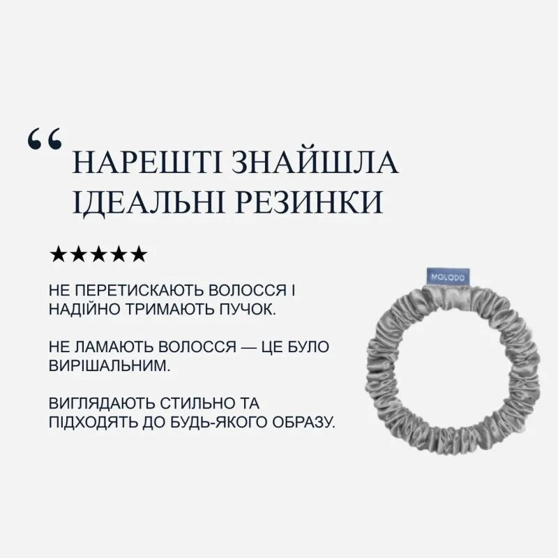 Шовкова резинка міні сірий