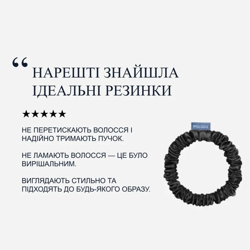 Шовкова резинка міні чорний