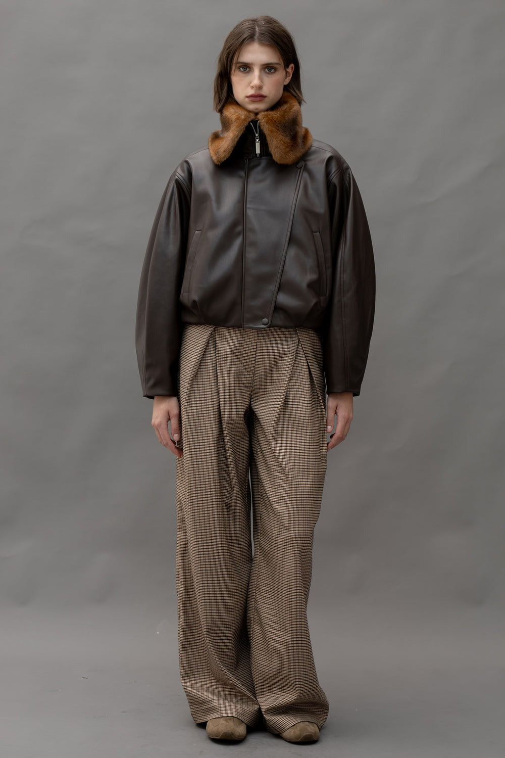 Куртка ATLAS шоколадна з еко-шкіри